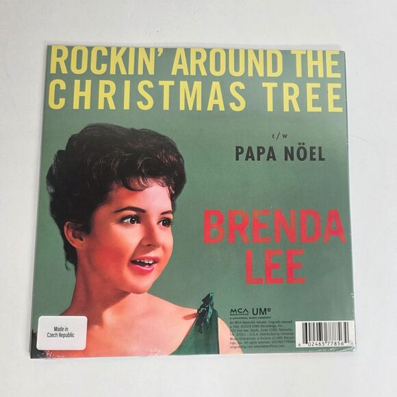 Brenda Lee - Rockin Around The Christmas Tree Translucent Emerald 7 in Vinyl NEW - Picture 3 of 4